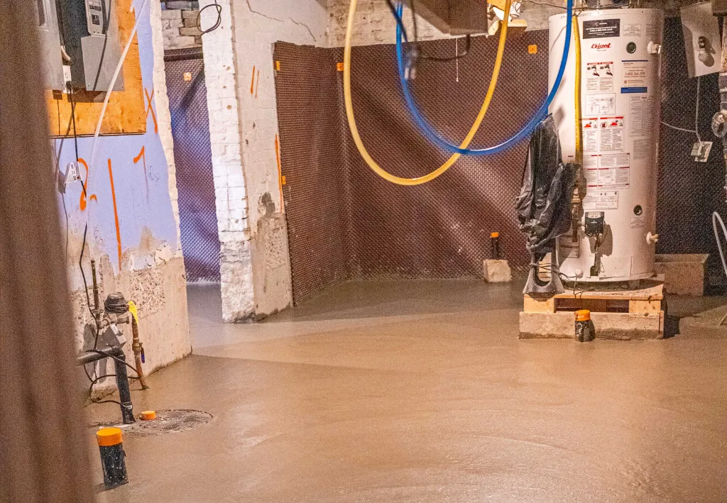 basement waterproofing techniques in action